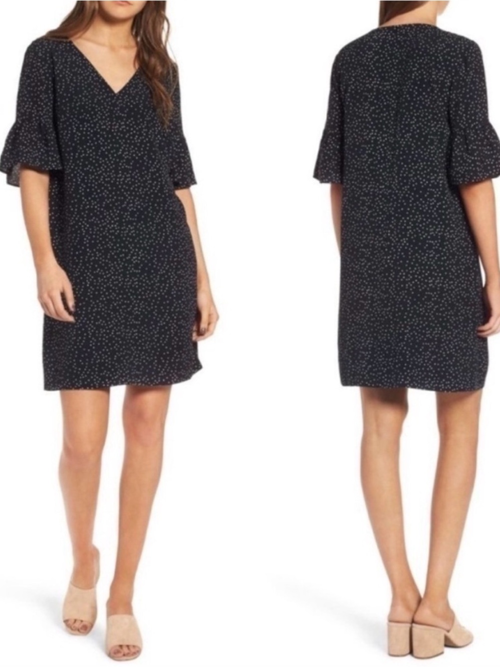Madewell Polka Dot Ruffle Flutter
Sleeve Shift Dress